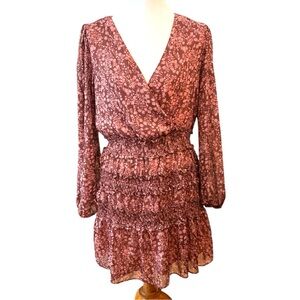 Socialite Burgundy Floral Long Sleeve Dress